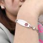 linnalove Heart Medical Alert Bracelet for Women Fashion ID Jewelry 7-8 inches Adjustable