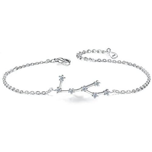 BriLove Women 925 Sterling Silver CZ Horoscope Zodiac 12 Constellation Astrology Link Bracelet