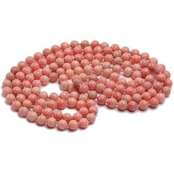 JYXJEWELRY Long Strand Pink Coral Necklace 9mm Handmade Coral Beads Opera Endless Necklace 56''