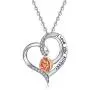 INFUSEU Heart Rose Pendant Necklace Women Sterling Silver I Love You Forever Engraved Jewelry Dainty Flower for Girlfriend Wife Mom Sister Her INFUSEU Heart Rose Pendant Necklace Women Sterling Silver I Love You Forever Engraved Jewelry Dainty Flower for Girlfriend Wife Mom Sister Her