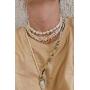 YorzAhar Full Moon Tangled Pendant Necklace Multilayer Pearls Choker Vintage Gold Circle Pearl Strands Necklace for Women Girls Greek Design