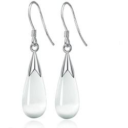 Injoy Jewelry Women Jewelry Set, Teardrop Synthetic Cat Eye Stone Pendant Necklace and Dangle Earrings Set for Women Girls