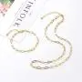 YANODA Chain Necklace Bracelets Set for Women Men 14K Gold Plated Dainty Oval Figaro Mariner Beaded Paperclip Chain Link Necklace Gifts for Women