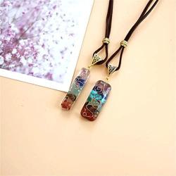 Pingyongchang 7 Chakra Stones Necklace Gemstone Energy Healing Crystal Pendant Y Style Necklaces Generator Emotional Body Purification Jewelry for Women Men Girls Boy Healing Meditation