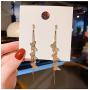 Cute Long Tassel Butterfly Earrings for Women Girls Gold Butterfly Crystal Dangle Drop Earrings Jewelry