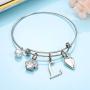 Ursteel Dog Mom Gifts for Women, Cubic Zirconia Paw Print Initial Charm Bracelet for Women Cat Dog Lover Gifts, Mothers Day Valentines Gifts for Dog Mom