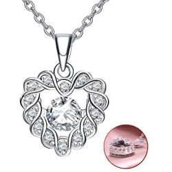 Forever Love Heart Women Necklace 925 Sterling Silver Rose Gold Plated November Birthstone Pendant Necklaces for Women Birthday Gift for Mom Women Wife Girls Her with Zirconia Christmas Jewelry Gift