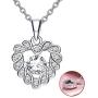 Forever Love Heart Women Necklace 925 Sterling Silver Rose Gold Plated November Birthstone Pendant Necklaces for Women Birthday Gift for Mom Women Wife Girls Her with Zirconia Christmas Jewelry Gift