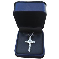 Lords Prayer Cross Necklace As Seen on TV Sterling Silver Crystals Gift Box