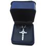 Lords Prayer Cross Necklace As Seen on TV Sterling Silver Crystals Gift Box