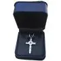Lords Prayer Cross Necklace As Seen on TV Sterling Silver Crystals Gift Box