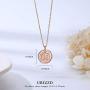 URIZZD Sterling Silver Initial Necklaces for Women Rose Gold Letter Womens Necklace Adjustable Simple Alphabet Coin Pendant Necklaces Dainty Jewelry Gift for Women