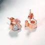 ERLUER Womens Mickey Stud Earrings Mouse Shape Rose Gold Platinum Plated Zircon Crystal Fashion Jewelry Earring For Women Party Gifts