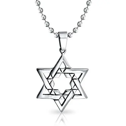 Bling Jewelry Large Religious Magen Judaic Jewish Hanukkah Star of David Pendant Necklace for Men for Bar Mitzvah 925 Sterling Silver Bling Jewelry Large Religious Magen Judaic Jewish Hanukkah Star of David Pendant Necklace for Men for Bar Mitzvah 925 Sterling Silver