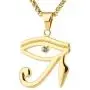 HZMAN CZ Eye of Horus Egypt Protection Pendant on Stainless steel Necklace Ancient Egyptian Symbol of Protection HZMAN CZ Eye of Horus Egypt Protection Pendant on Stainless steel Necklace Ancient Egyptian Symbol of Protection