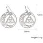 VASSAGO Stainless Steel Triquetra Celtic Knot Symbol Crescent Moon Earrings Circle Charm Drop Dangle Earring for Women Girls Jewelry Gifts