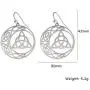 VASSAGO Stainless Steel Triquetra Celtic Knot Symbol Crescent Moon Earrings Circle Charm Drop Dangle Earring for Women Girls Jewelry Gifts