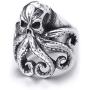 Elfasio Stainless Steel Octopus Ring for Men Tentacles Retro Gothic Punk Style Jewelry Silver Black Vintage Rings,Size 8-13