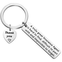 HOLLP Insurance Agent Jewelry A Truly Great Insurance Agent is Hard to Find Difficult to Part with and Impossible to Forget Keychain Retirement Gift Thank You Gift for Insurance Agent