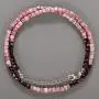 NirvanaIN Rhodonite Beads Necklace, Garnet Beads Necklace, Beaded Rose Gold Plated Sterling Silver Pink Rhodonite Purple Garnet Beads Jewelry Necklace