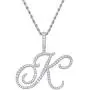 GUCY Large Initial Pendant Necklace Women Gold Silver Cubic Zirconia Big Letter Pendant Necklace Stainless Steel Rope Chain GUCY Large Initial Pendant Necklace Women Gold Silver Cubic Zirconia Big Letter Pendant Necklace Stainless Steel Rope Chain