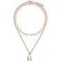 BaubleStar Link Layered Lock Necklace Stainless Steel Paperclip Chain Fashion Jewelry