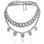 Boho Charm Sparking Fully Iced Out Cubic Zircon Big Butterfly Pendant Necklace Trendy Bling Rhinestone Animal Tennis Link Chain Choker Necklace for Women Girls Party Gifts Statement Jewelry