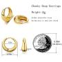 UILZ Chunky Hoop Earrings for Women, Small 14K Gold Plated Hypoallergenic Cute Huggie Lightweight Girls Tiny Hoop Earrings