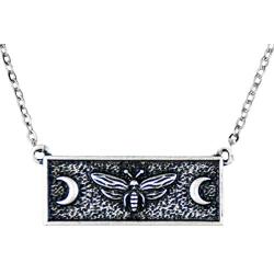 Mysterious Skull Moth Pendant Death Head Butterfly Necklace Crescent Moon Ethnic Gothic Jewelry