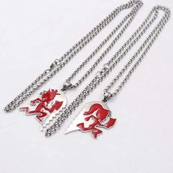 N/N one Pair of Neodesign Jewelry Rock RED Stainless Steel ICP Crazy Clown Heart Hatchet Man Women Pendant Necklace rolo Chain 4MM 30 INCH