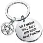 CENWA Supernatural Inspired Jewelry Supernatural Quote My Fandom Will Salt and Burn Your Fandom Keychain SPN Jewelry Gift for Supernatural Fans Sam Dean Winchester Gift
