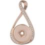 My Prime Gifts Snap Jewelry Rose Gold Rhinestone Infinity Pendant Holds18-20mm