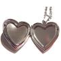 Glitter Heart Locket Mood Pendant on Silvertone Chain Necklace Color-Changing thermochromic