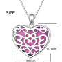 S925 Sterling Silver Aromatherapy Essential Oil Diffuser Necklace Love Heart Locket Perfume Pendant Necklace Jewelry 18+2''Adjustable Chain