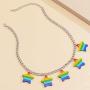 yfstyle LGBT Lesbian Pride Star Charm Necklace Gift for Women & Girl LGBTQ Rainbow Choker Necklace for Girlfriend Jewelry Gift for Valentine’s Day