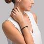 THE PEARL SOURCE 14K Gold 6-6.5mm Round Black Japanese Akoya Saltwater Cultured Pearl Bracelet for Women