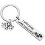 POTIY Racing Car Keychain Race Car Driver Key Ring Racing Enthusiast I Still Play With Race Cars Racing Flag Charm Jewelry
