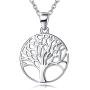 Agvana Sterling Silver Necklace for Women Family Tree of Life Pendant Dainty Jewelry Anniversary Birthday Mothers Day Gifts for Mom Her Teen Girls Mom Grandma Wife Sister Daughter with Jewelry Box