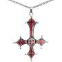 St peter inverted Upside down Gothic Jewelry Cross Silver Pewter Pendant Necklace Charm Amulet w chain