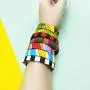 YBMYCM Rainbow Bracelet - Enamel Tile Bracelet Stackable Colorful Beads Stretch Bangle for Women Men Girls YBMYCM Rainbow Bracelet - Enamel Tile Bracelet Stackable Colorful Beads Stretch Bangle for Women Men Girls