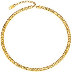 ChainsPro Mens Sturdy Cuban Chain Necklace, 4/5/6/9/12/13/15 MM Width, 14'' 18'' 20'' 22'' 24'' 26'' 28'' 30'' Length, Hip-Hop Cool Style, 316L Stainless Steel/18K Gold Plated/Black-with Gift Box