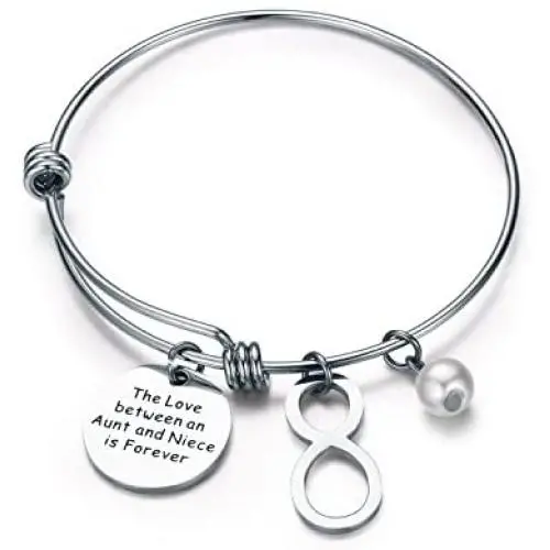 CJ&M Aunt Niece Bracelet Bangle Bracelet - Aunt Jewelry- Bracelets for Aunts and Nieces-Gift for Special Aunt & Niece CJ&M Aunt Niece Bracelet Bangle Bracelet - Aunt Jewelry- Bracelets for Aunts and Nieces-Gift for Special Aunt & Niece