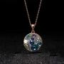 EVEVIC Swarovski Crystals Round Disc Pendant Necklaces for Women Fashion 14K Gold Plated Hypoallergenic Dainty Jewelry