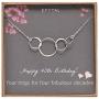 EFYTAL 40th Birthday gifts for women, Sterling Silver Four Circle Necklace For Her 4 Decade Jewelry 40 Years Old