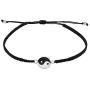 AeraVida Balance of Yin and Yang .925 Sterling Silver Cotton Rope Adjustable Wrist Pull Bracelet