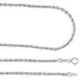 Nuragold 14k White Gold 1.5mm Rope Chain Diamond Cut Womens Lightweight Pendant Necklace, 14'' 16'' 18'' 20'' 22'' 24'' 26''