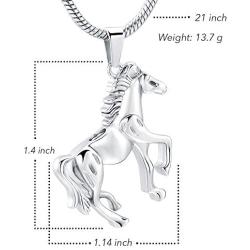 Kai Urns Jewelry Horse Pet Cremation Memorial Urn Ashes Pendant Necklace for Men and Women