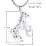 Kai Urns Jewelry Horse Pet Cremation Memorial Urn Ashes Pendant Necklace for Men and Women