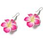 CHADADA Jewelry Hawaiian Fimo Plumeria Flower Dangle Earrings Handmade for Women, 30 mm
