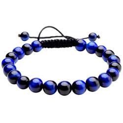 Jovivi 8MM Birthstone Gemstones Healing Power Crystal Macrame Adjustable Beaded Bracelet, Unisex